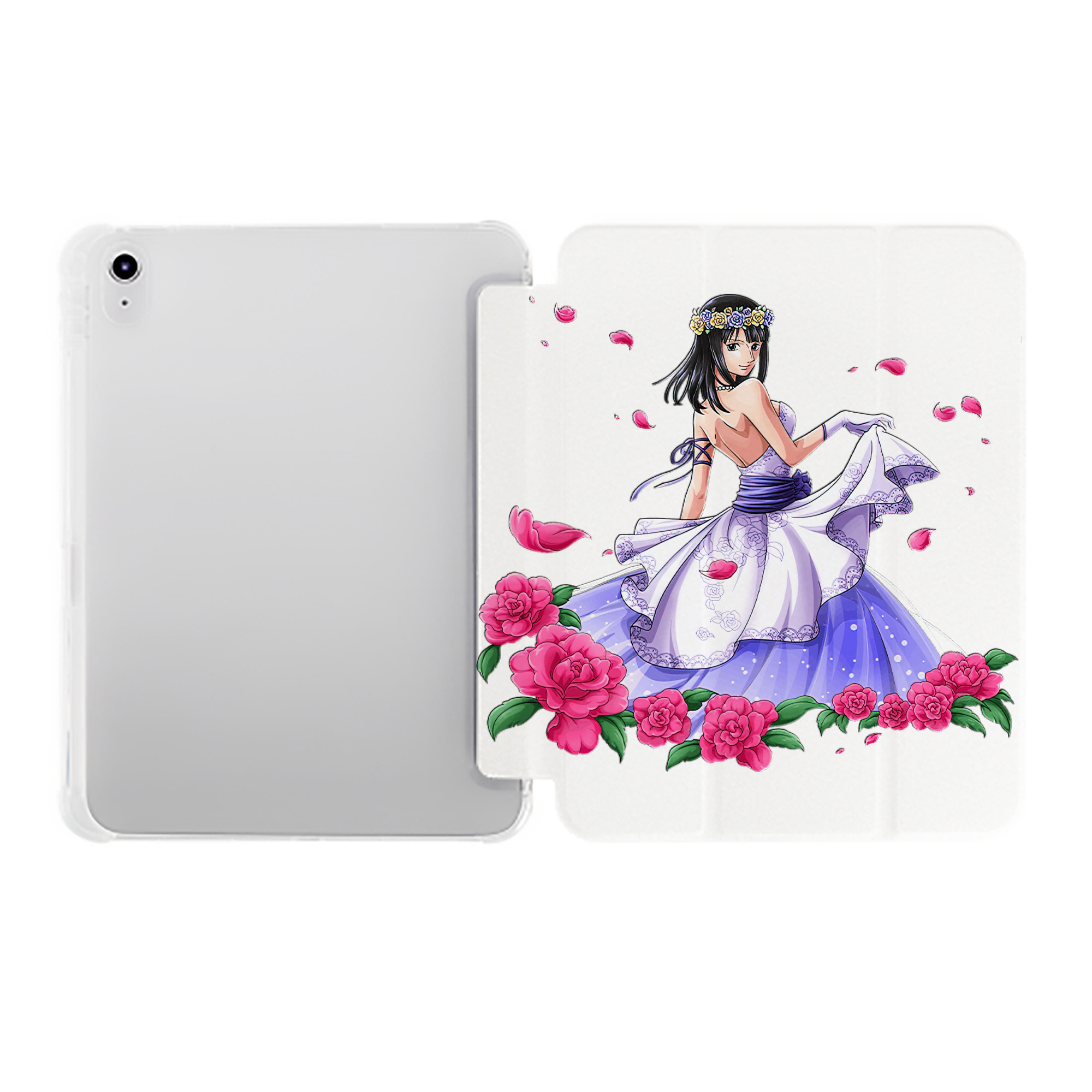 （画像用） ワンピース ニコ・ロビン ONE PIECE Nico Robin IPad ケース ペン収納付き 三つ折りスタンド PUレザー×シリコン 対応機種9.5/10.5/10.9インチ